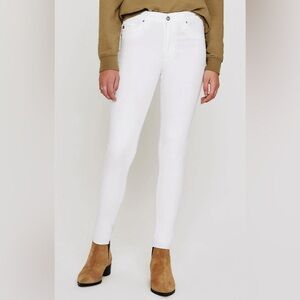 Adriano Goldschmied The Legging Ankle Super Skinny Jeans in White, Frayed Hem